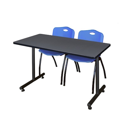 Kobe Rectangle Tables > Training Tables > Kobe Training Table & Chair Sets, 48 W, 24 L, 29 H, Grey MKTRCT4824GY47BE